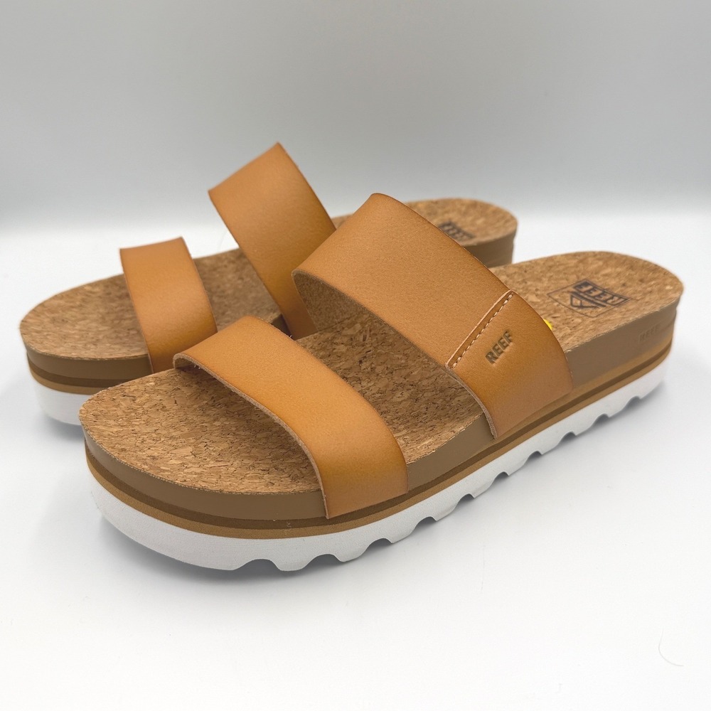 Reef Cushion Vista Hi Women Size 6 Natural NWT Platform Slide Sandal RF0A3YP5NAT - Picture 3 of 13